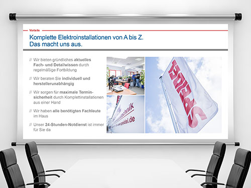 Unternehmenspräsentation für das Elektro- und Kommunikationstechnik-Unternehmen „Speidel“